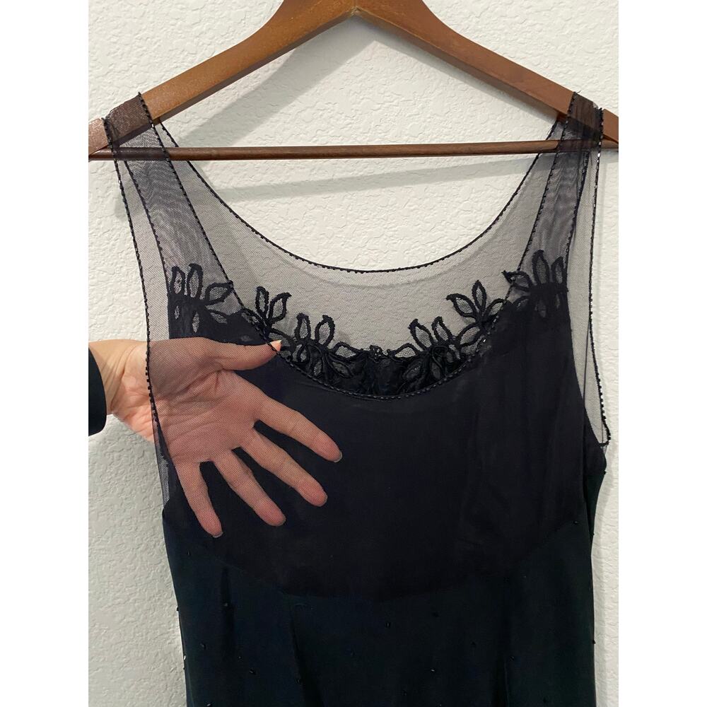 Cache Gorgeous Vintage Beaded Black Gown Women's Size 12 Full Length Lace* - Picture 12 of 14